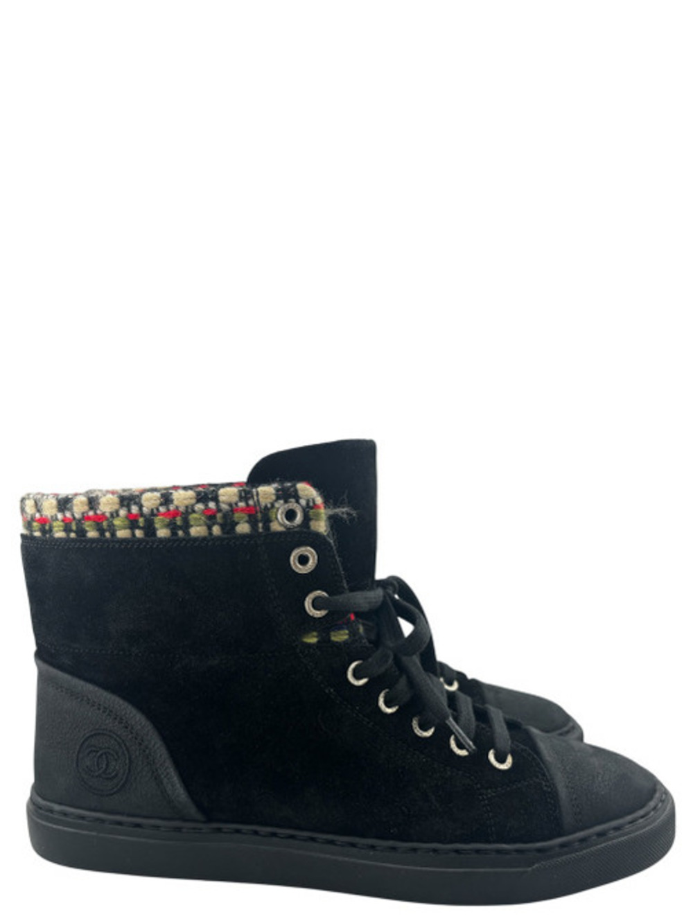 Chanel 2015 Suede High-Top Sneakers